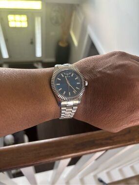 Invicta Silver Watch with Blue Dial
